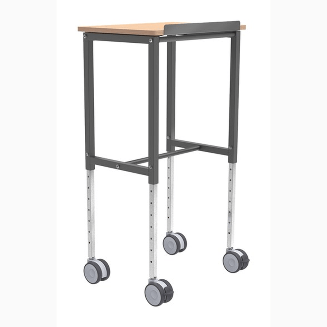 Ergonomisk rullbord, vinklat hyllplan, 600x400x720mm, 200kg, Grå, Mörkgrå