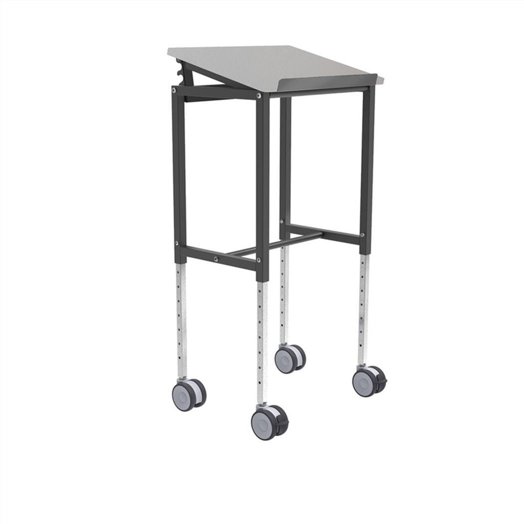 Ergonomisk rullbord, vinklat hyllplan, 600x400x720mm, 200kg, Grå, Mörkgrå