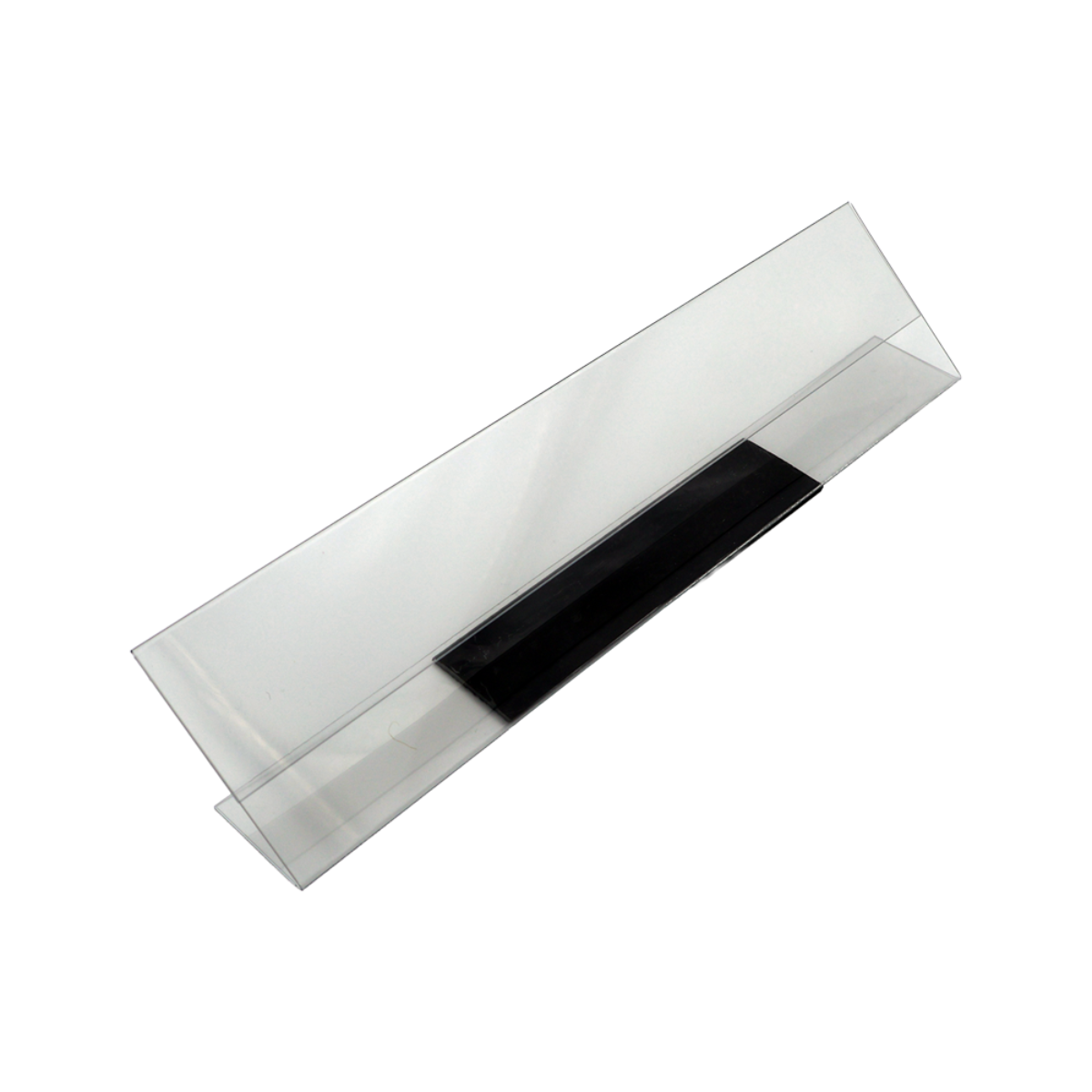 Etiketthållare för pallställ, 210x40 mm, vinklad 45°, tejp/magnet, 50st/fp.