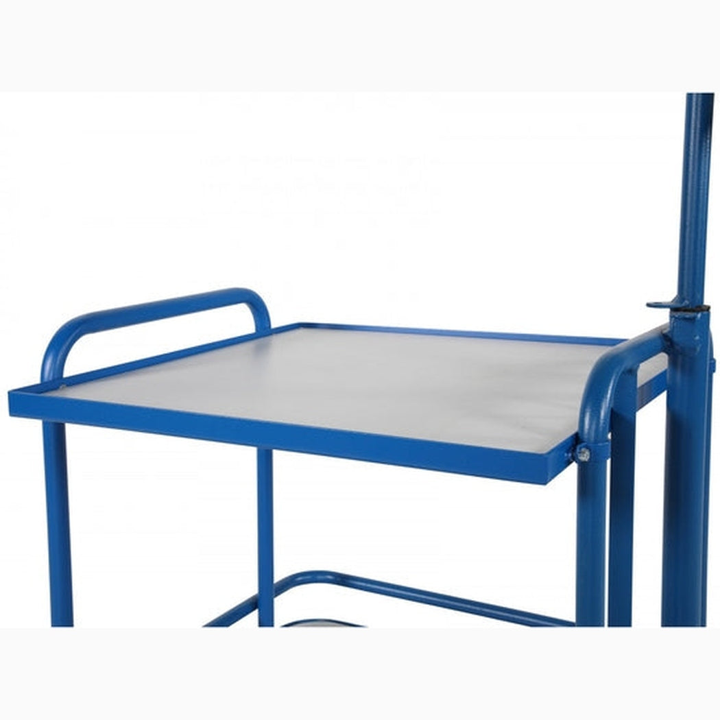 Extra hylla till sparkflakcykel 526x526mm i robust blå metall för ökad transportkapacitet och enkel montering.
