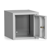 Förvaringsbox 455x275x355 mm Grå i robust stålplåt med cylinderlås för säker och kompakt förvaring.