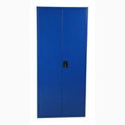 Förvaringsskåp, 1800x800x400, Blå i stål med säkerhetslås och fyra hyllplan för effektiv och säker förvaring.