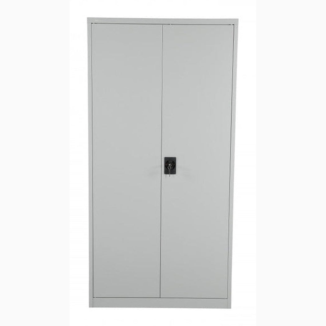 Förvaringsskåp, 1800x900x400mm, 50kg hylla, Grå med robust metall och spanjolettlås för säker förvaring.