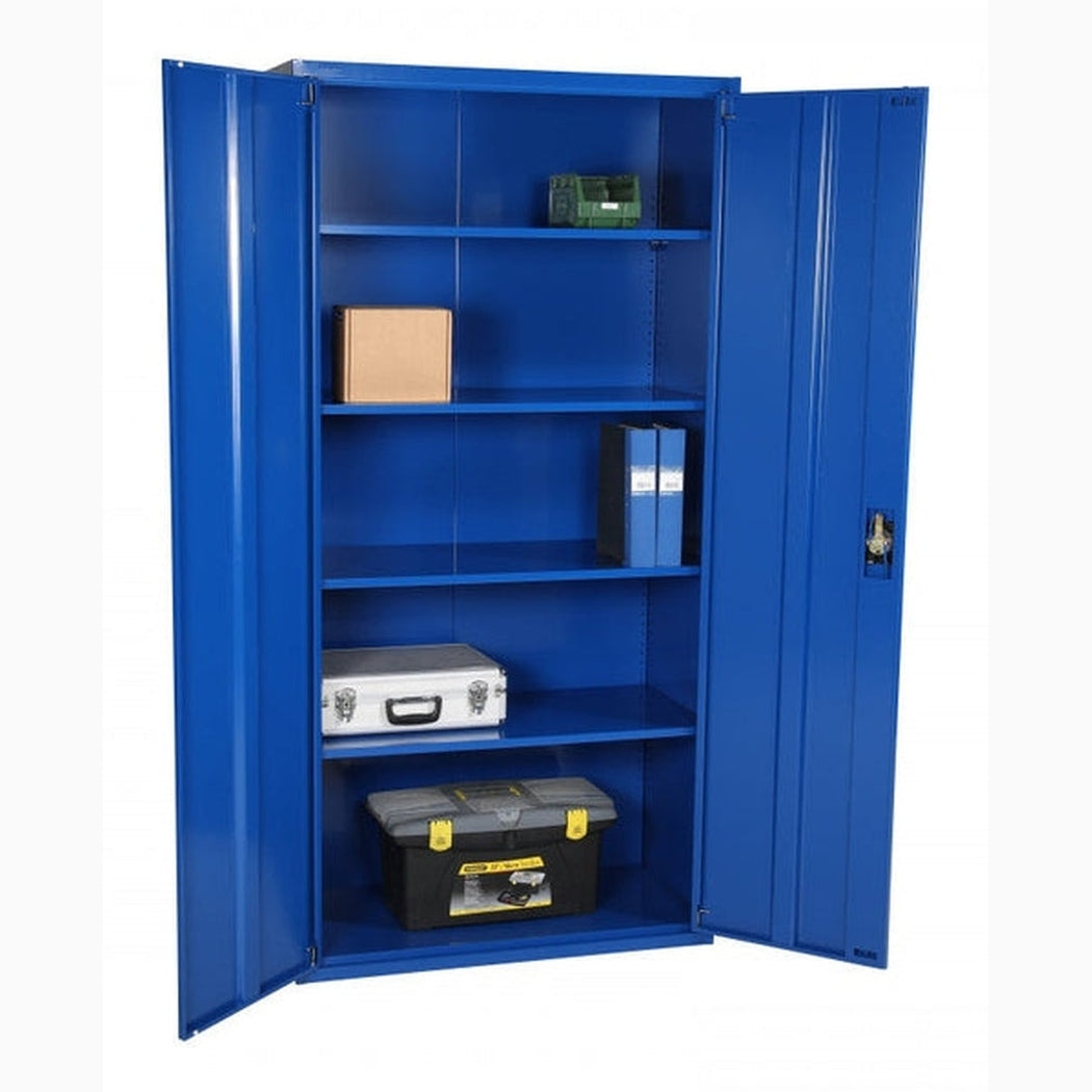 Förvaringsskåp, 2000x1000x500, Blå med stabil konstruktion och generösa hyllor för effektiv och säker organisering.