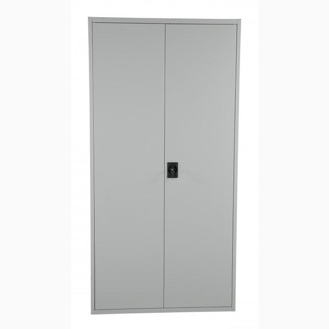 Förvaringsskåp, 2000x1000x500, Grå med stabil stål- konstruktion och säker spanjolettlås för hem och arbetsplats.