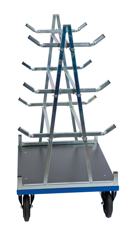 Grenställssats till skivvagn ROLLE 1005x700x1385mm för säker och stabil materialhantering på arbetsplatsen.