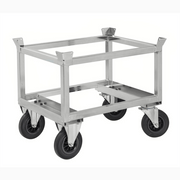 Halvpallvagn med pallstyrning 846x646x655mm, 800kg kapacitet, robust elförzinkad pallvagn med svängbara hjul.