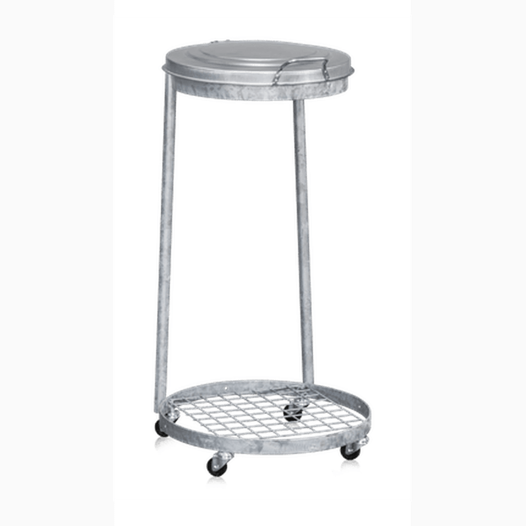 Hjulsats för Säckhållare 2-498-0 med fyra svängbara plasthjul för enkel och smidig förflyttning.