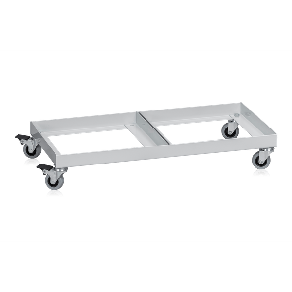 Hjulunderrede för 2st avfallsbehållare 100 liters med robust metallram och 50 mm hjul för enkel transport och hantering.