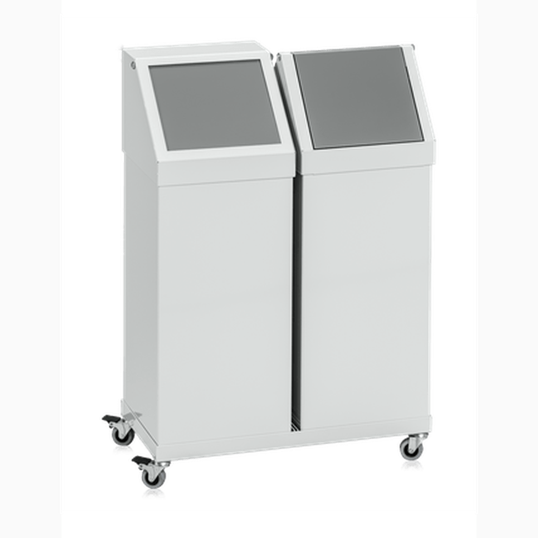 Hjulunderrede för 2st avfallsbehållare 50 liters med robust konstruktion och hjul för enkel förflyttning och effektiv avfallshantering.