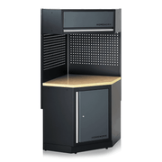Homeworx Komplett Hörnmodul med Plywoodskiva Grå/Svart
