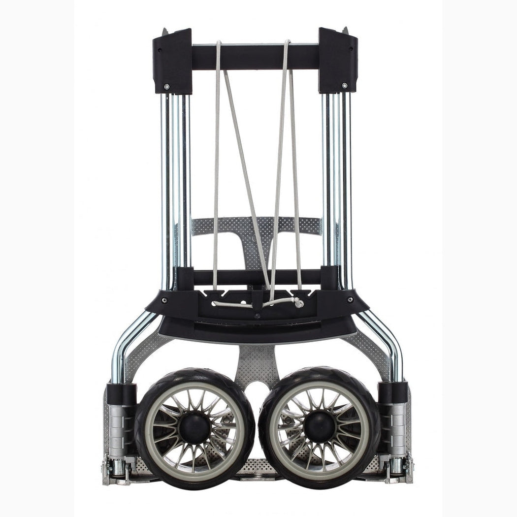 Hopfällbar pirra RuXXac-cart Cross 410mm med kromad stålram och punkteringssäkra massivgummihjul.