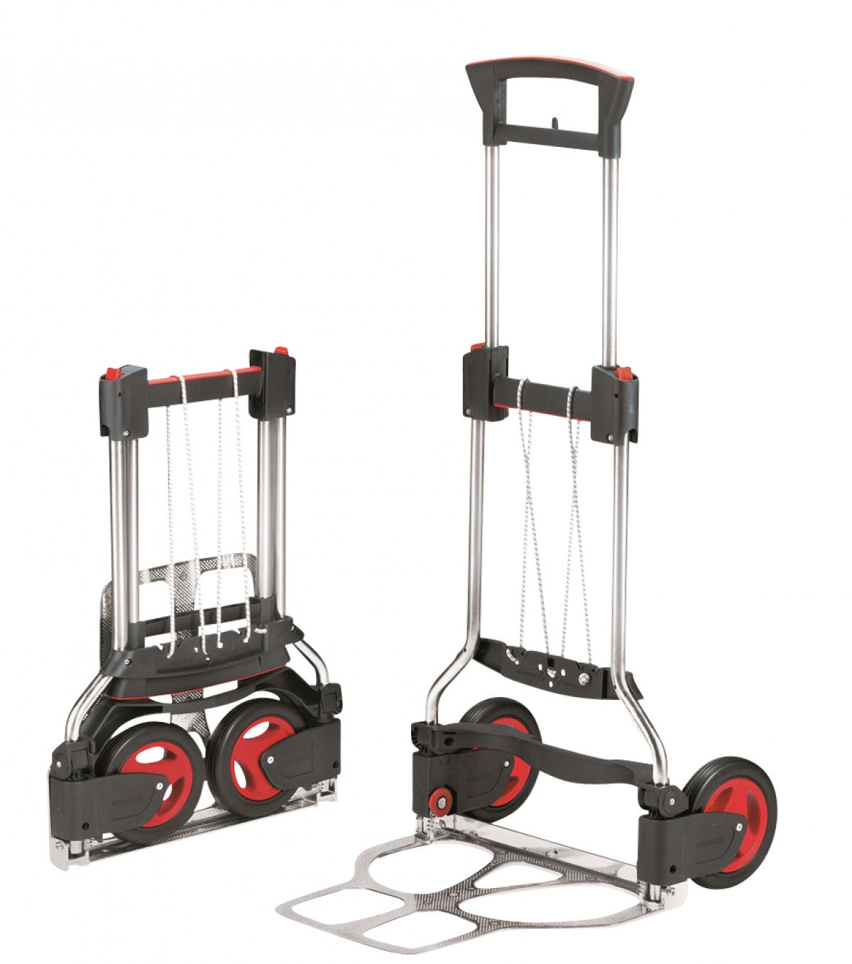 Hopfällbar pirra RuXXac-cart Exclusive 410mm med platsbesparande design och stark lastkapacitet upp till 125 kg.
