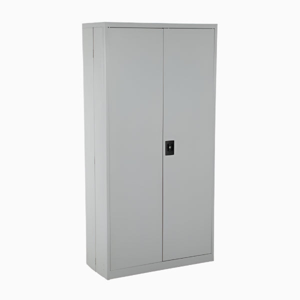 Hopfällbart skåp, 1800x900x400mm, Grå med robust design och tre fasta hyllplan för effektiv kontors- och lagerförvaring.