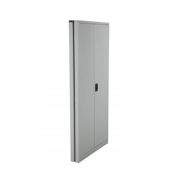 Hopfällbart skåp, 1800x900x400mm, Grå med platt design och tre hyllplan för kontor, arkiv och lager.