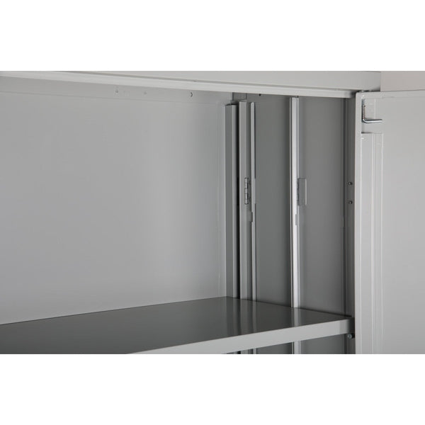 Hopfällbart skåp, 1800x900x400mm, Grå med robust konstruktion och tre fasta hyllplan för flexibel förvaring.