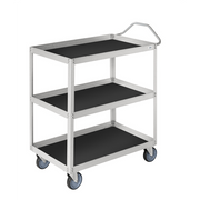 Hyllvagn Aluzink 690x420x850mm med tre hyllplan, rosttålig konstruktion och 150kg lastkapacitet för effektiv förvaring.