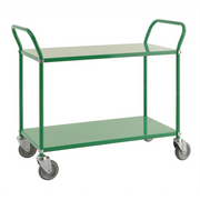 Hyllvagn med 2 hyllplan, 1080x480x940mm, 250kg, robust plåtvagn med rejäla hjul för effektiv transport och lagring.