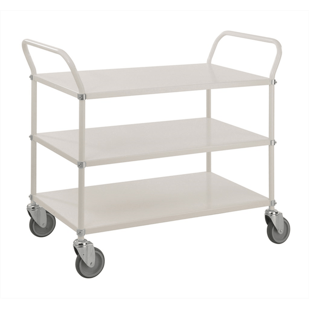 Hyllvagn med 3 hyllplan, 1080x480x940mm, 250kg, robust vagn med länkhjul för enkel transport och lagring.