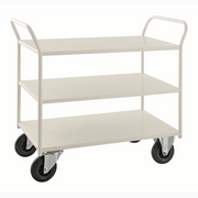 Hyllvagn med 3 plan, 1080x450x975mm, 400kg, robust stål med tre hyllplan och hjul för smidig transport.