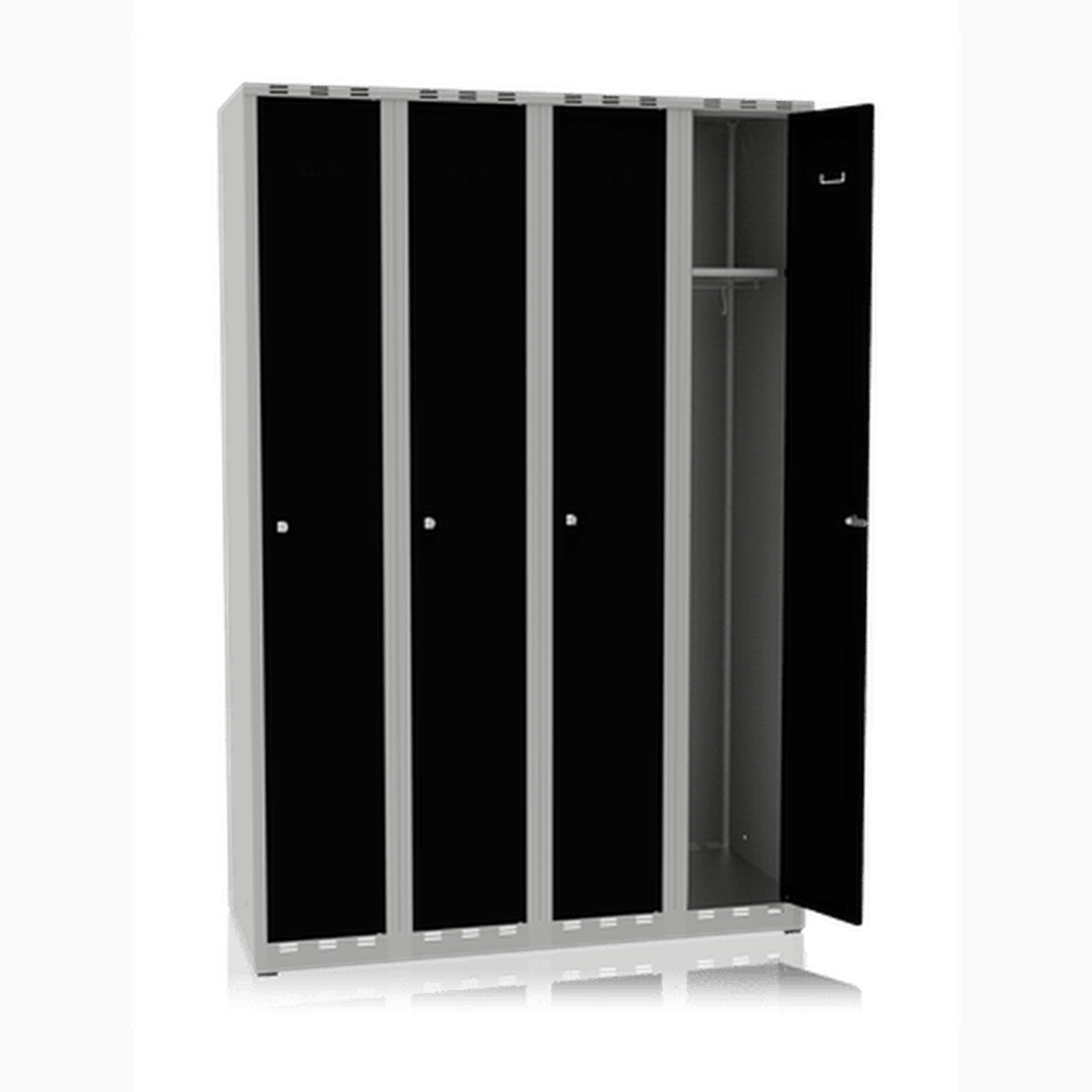 Klädskåp 4 Dörrar Bredd 1200 mm Svart