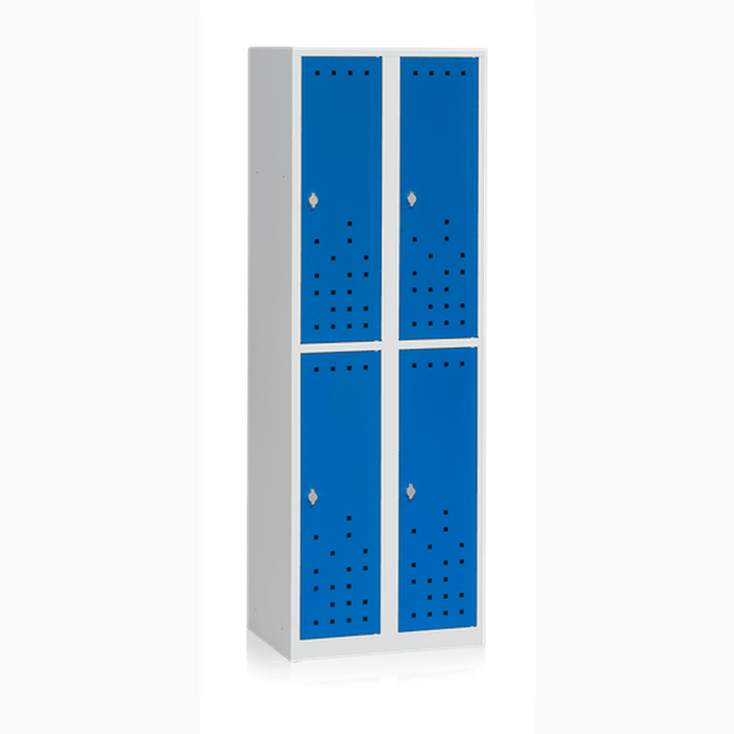 Klädskåp Delat Grå/Blå 4-Dörr B600 mm