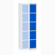 Klädskåp Tilläggssektion 5 Dörrar Blå i pulverlackerad stålplåt för säker och ventilationsoptimerad förvaring.