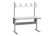 Komplett höj- och sänkbart arbetsbord ADAM, 200 kg, 1600x800mm, hyllplan och avdelare