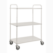 Lätt hyllvagn med 3 hyllplan. inkl broms, 980x585x1445mm, 250kg