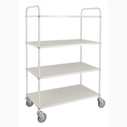 Lätt hyllvagn med 4 hyllplan, inkl broms, 980x585x1445mm, 250kg