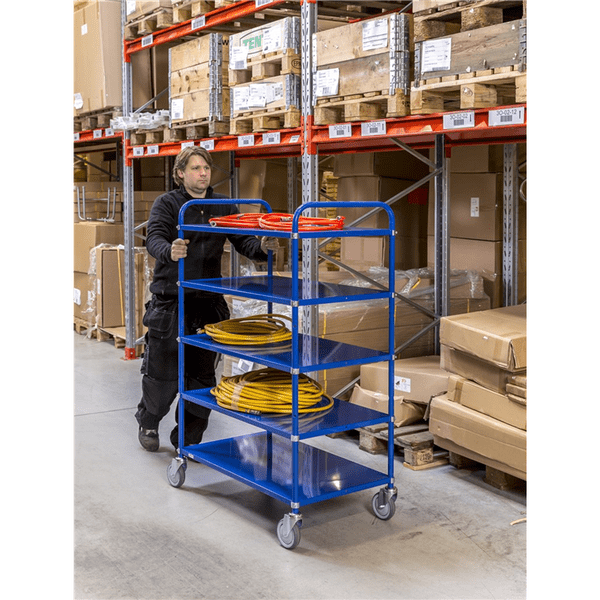 Lätt hyllvagn med 5 hyllplan, 980x585x1445mm, 250kg