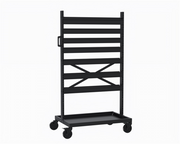 Mobilt backställ, 972x613x1667mm, 14 skenor, exkl. plastbackar, mobil förvaringslösning med hjul för industri och lager.