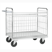 Paketvagn, 1590x650x1025mm, 300kg, inkl. broms med elförzinkad konstruktion och massiva gummihjul.