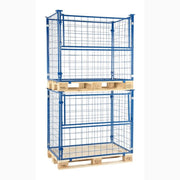 Pallbur 800x1200x800-1600mm stapelbar metallbur för effektiv lagerhantering och säker transport.