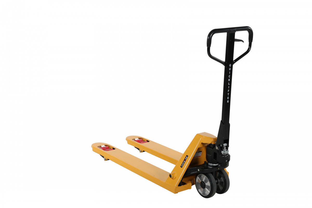 Pallyftare 2500kg, 540x1150mm, Quicklift med gummi/poly hjul och boggi för effektiv godshantering i lager och industri.