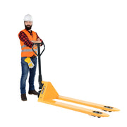 Pallyftare långa gafflar, 2000kg, 540x1500mm, boggi/poly, Gul