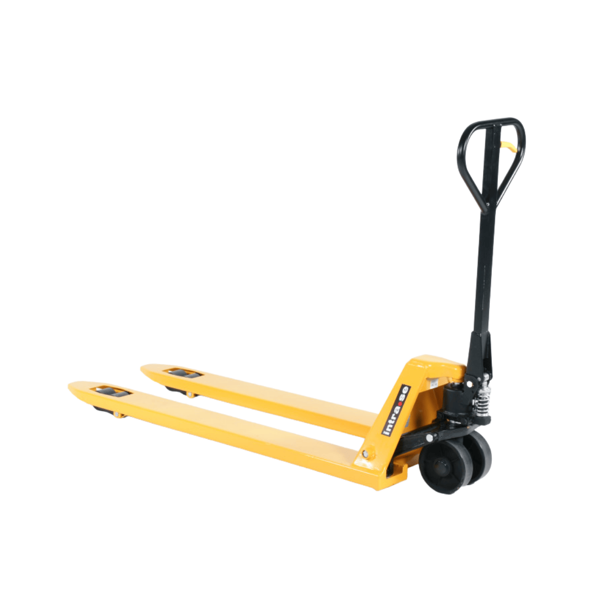 Pallyftare långa gafflar, 2000kg, 540x1500mm, boggi/poly, Gul