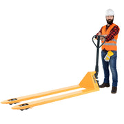 Pallyftare långa gafflar, 2000kg, 540x2000mm, boggi, poly, Gul