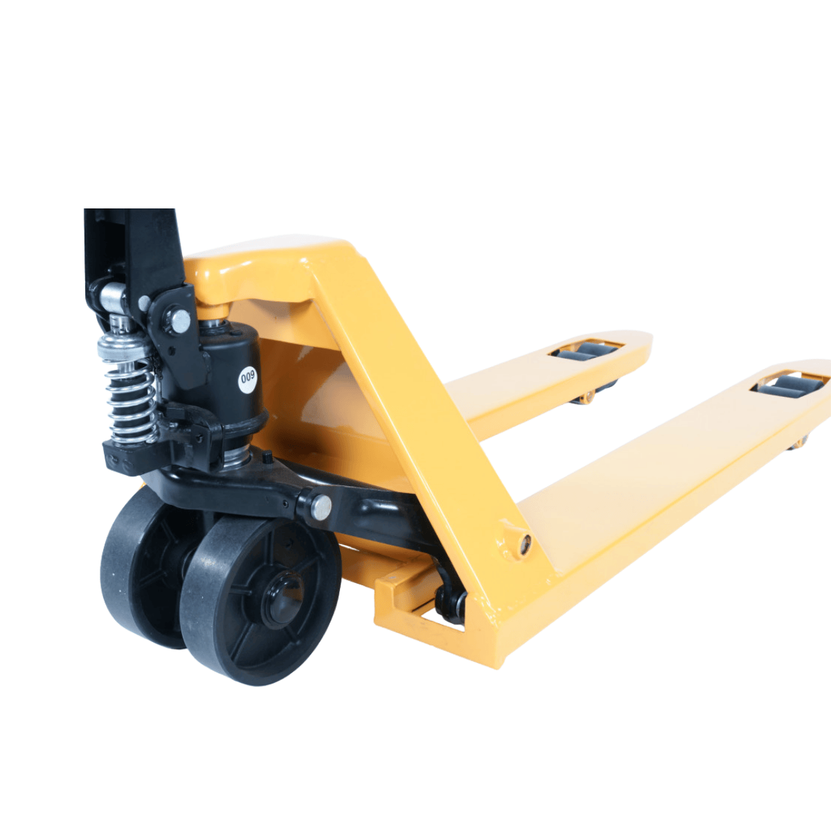 Pallyftare långa gafflar, 2000kg, 540x2500mm, boggi/poly, Gul