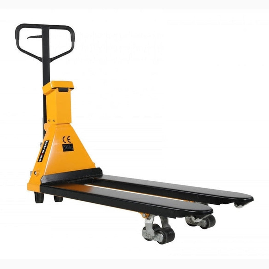 Pallyftare med våg, 2000kg, 542x1150mm, laddningsbart batteri, laddare inkluderad.