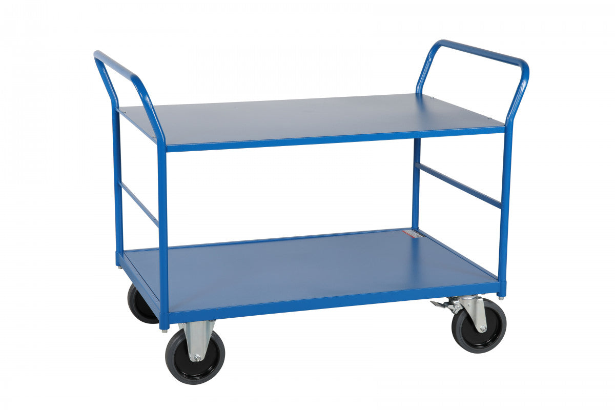 Plattformsvagn med hylla 1240x810, Blå
