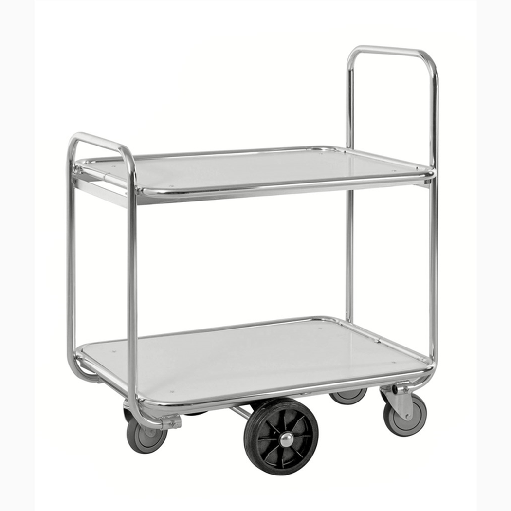 Plockvagn, 2 hyllplan, 900x630x1100mm, 300kg med robust konstruktion och smidiga hjul för effektiv transport.