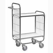 Plockvagn, E-handel, 2 hyllplan, elförzinkad med laminatskivor, justerbart handtag och 4 länkhjul, 250kg.