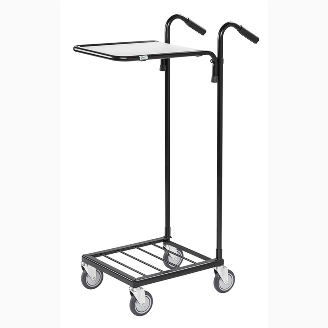 Plockvagn mini, 1 hyllplan, 660x385x1090mm, 35kg, svart lättmanövrerad plockvagn med justerbart hyllplan.