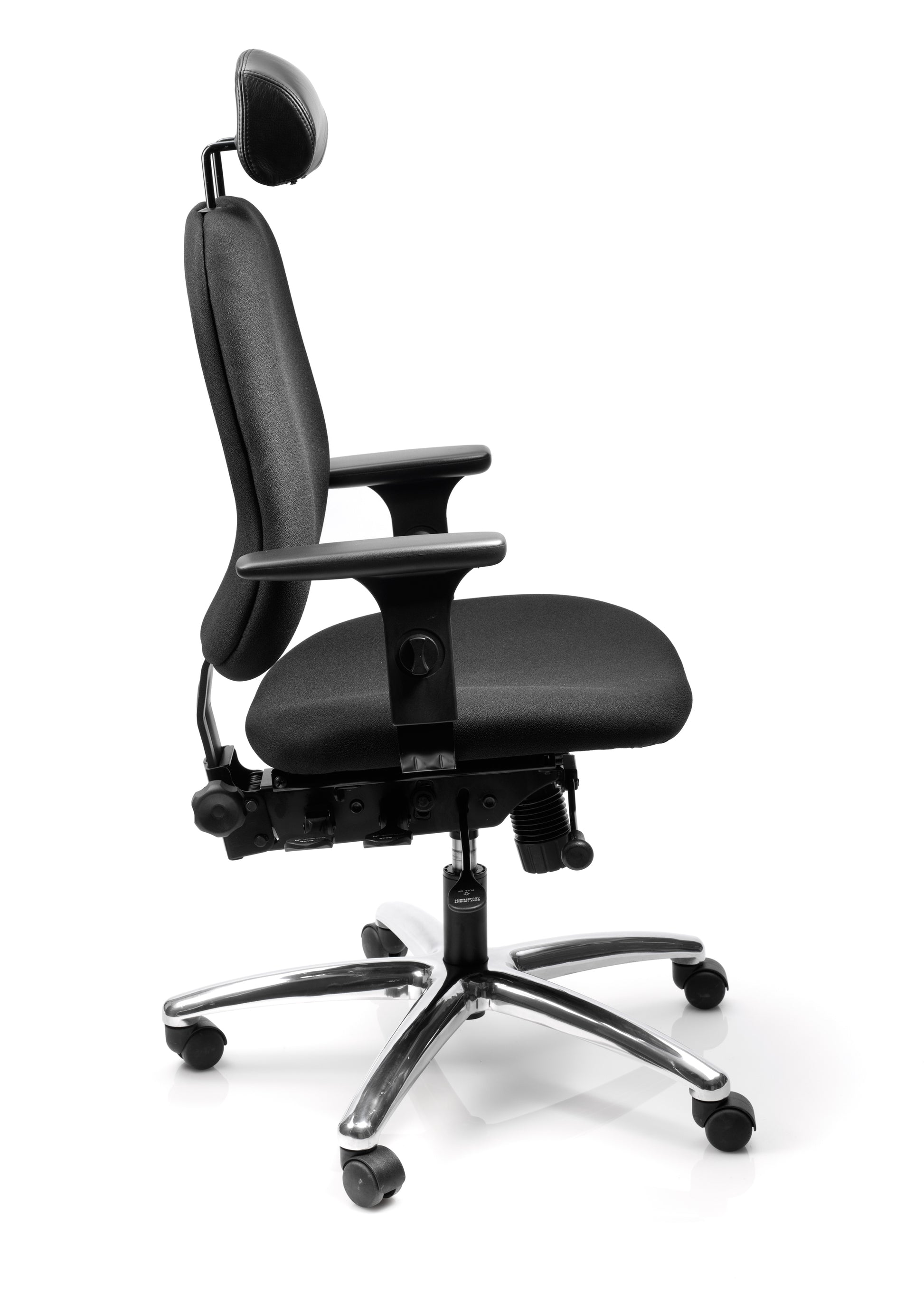 Kontorstol Ronna, nackstöd & armstöd, Svart med justerbar sits, rygg och armstöd för ergonomiskt stöd på kontoret.