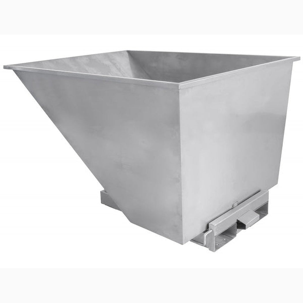 Rostfri tippcontainer, 1100 liter i rostfritt stål 304 för hållbar materialhantering och avfallshantering.