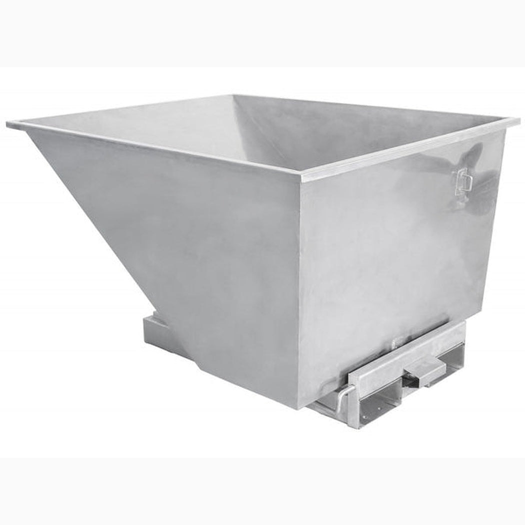 Rostfri tippcontainer, 900 liter i rostfritt stål 304 för hållbar material- och avfallshantering industriellt bruk.