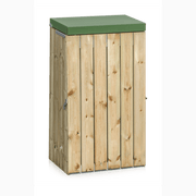 Säckhållare, 1030x600x380 mm, 125 liter, träpanel med lock för snygg och funktionell avfallshantering.
