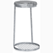 Säckhållare fristående, höjd 1000 mm, 125 liter i galvaniserad plåt med klämring för effektiv avfallshantering.