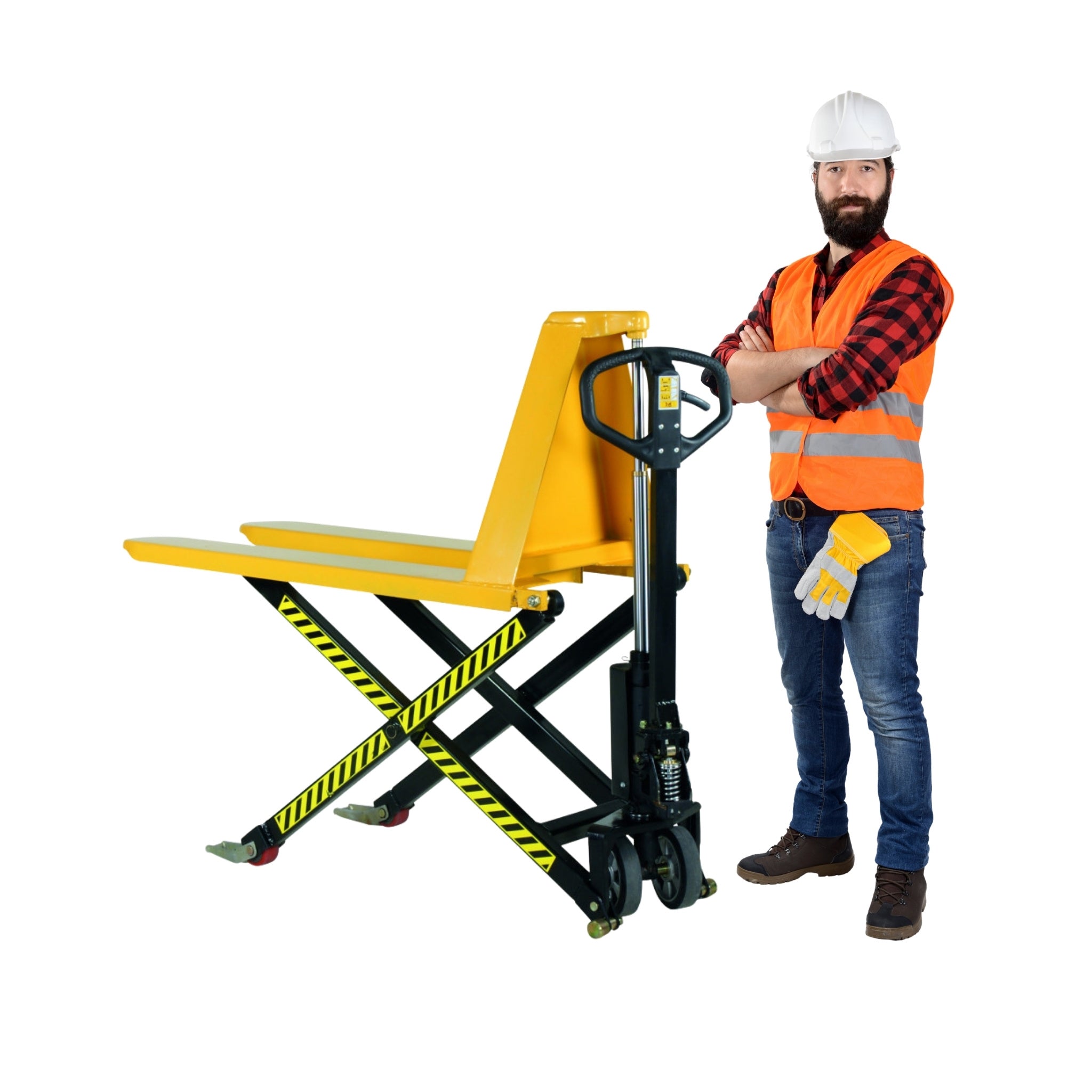 Saxlyftvagn, 1000kg, 540x1150mm, Gul